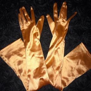 Orange Satin Gloves